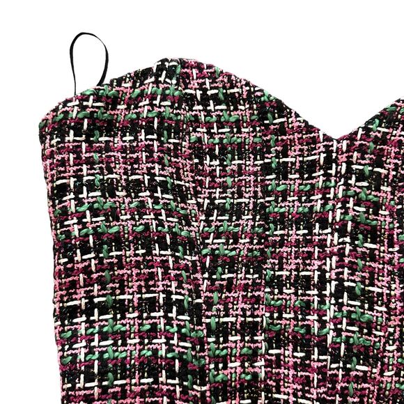 ZARA Tweed Strapless Corset Crop Top Sz XS - Picture 3 of 4